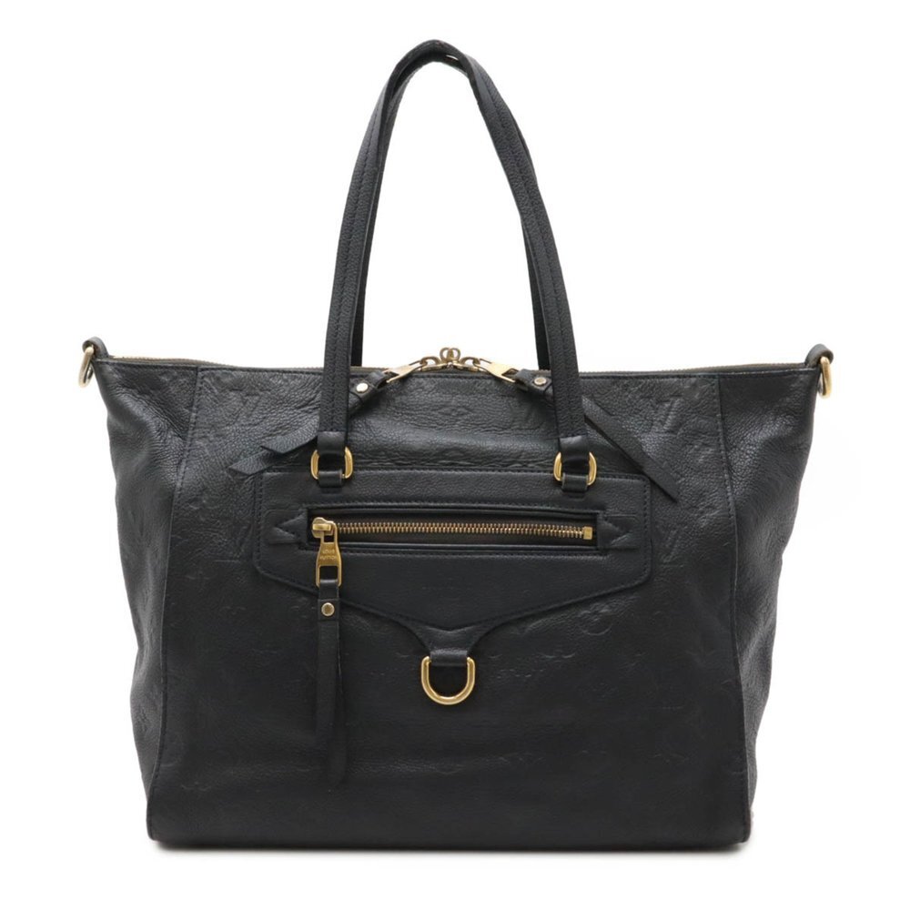 Louis Vuitton Navy Tote Bag with Gold Accents